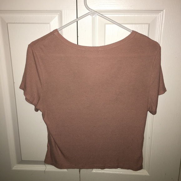 Pink Short-Sleeve V-Neck Top - Picture 3 of 3